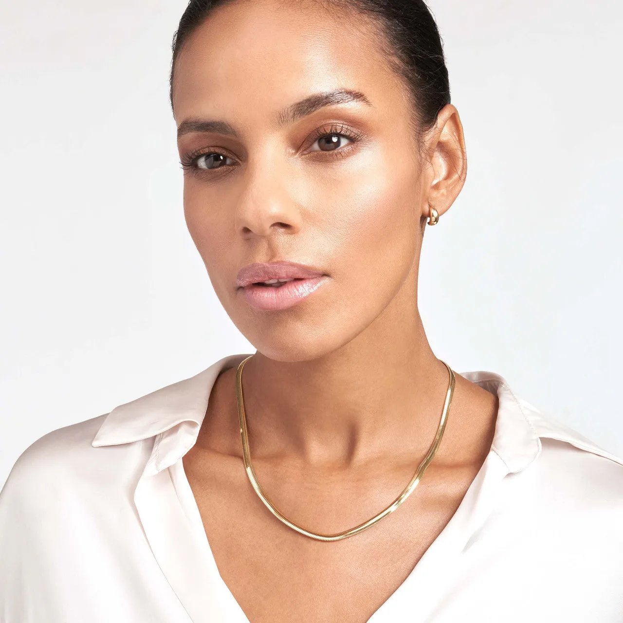 14k Yellow Gold Oval Snake Bracelet Anklet Choker Necklace Pendant Chain