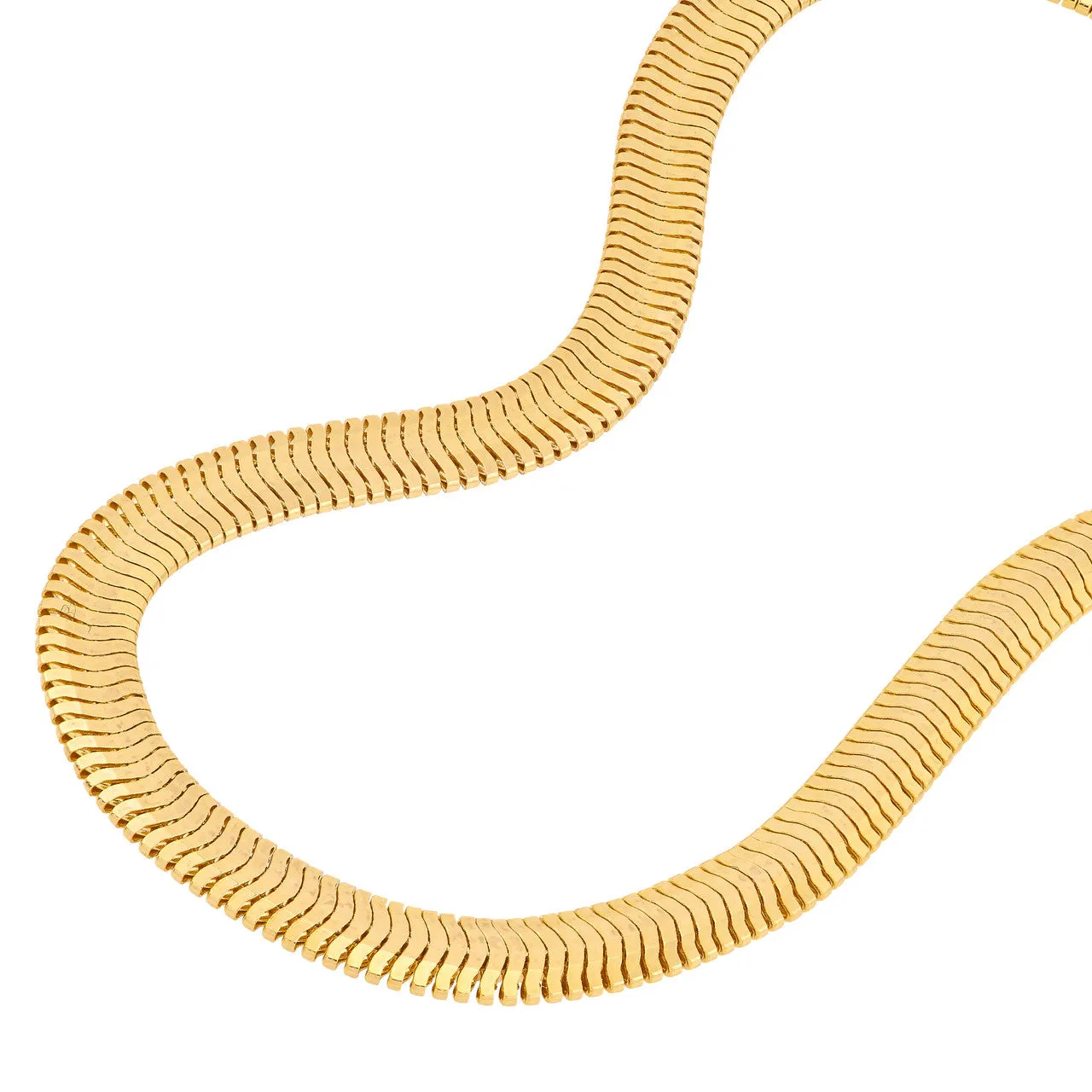 14k Yellow Gold Oval Snake Bracelet Anklet Choker Necklace Pendant Chain
