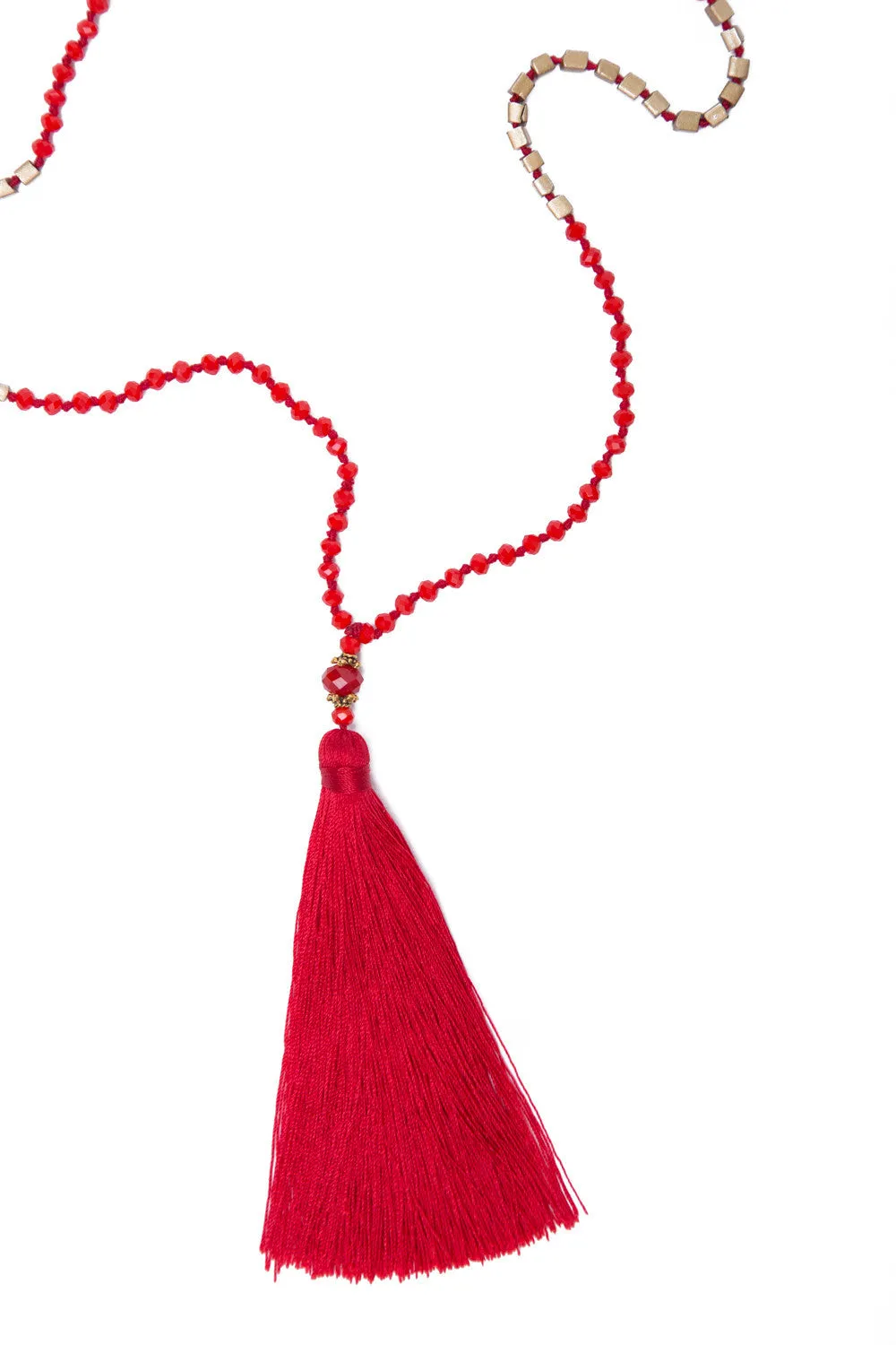 Bead Necklace (Crimson)