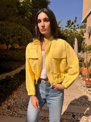 BOMBER Tweed Jacket Yellow