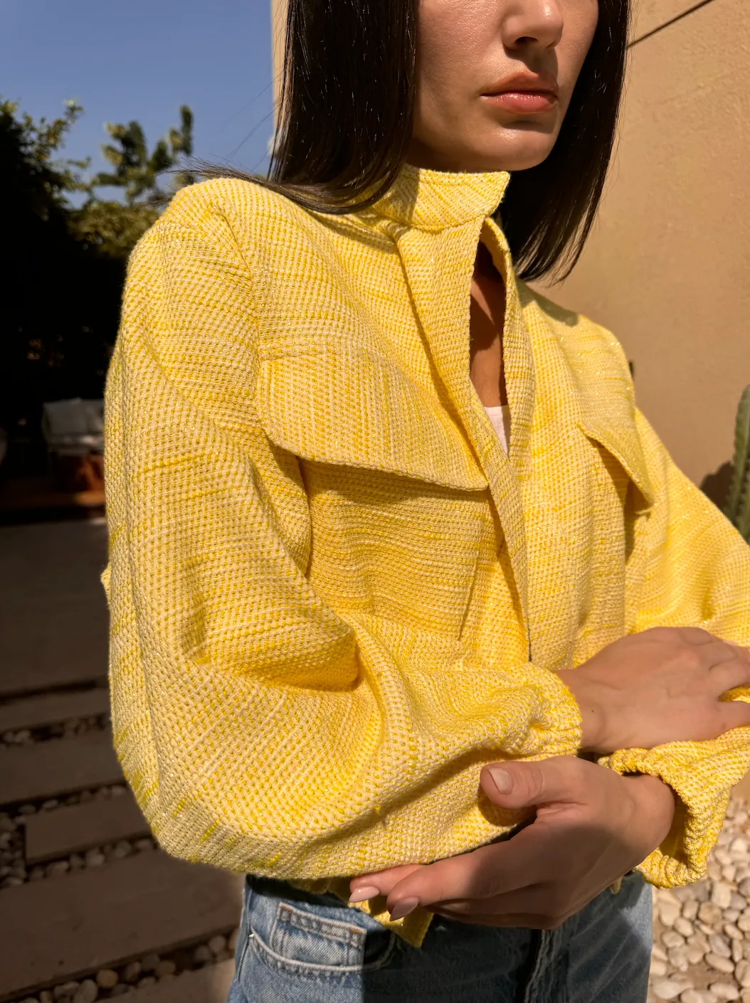 BOMBER Tweed Jacket Yellow