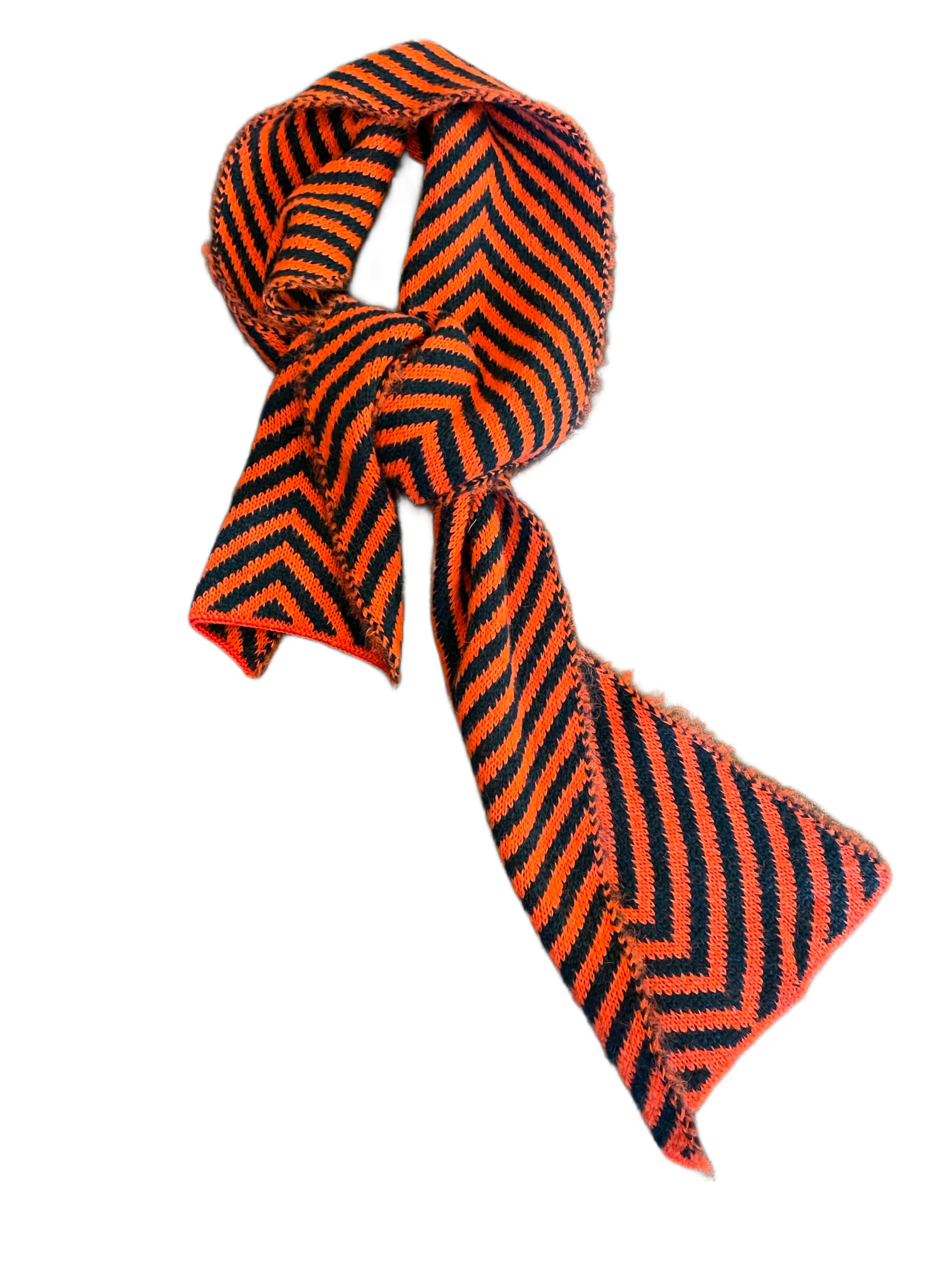 Chevron scarf (Alpaca) -  Orange / Ocean