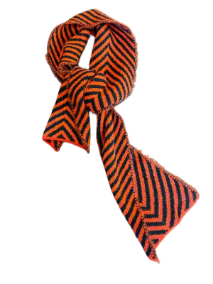 Chevron scarf (Alpaca) -  Orange / Ocean