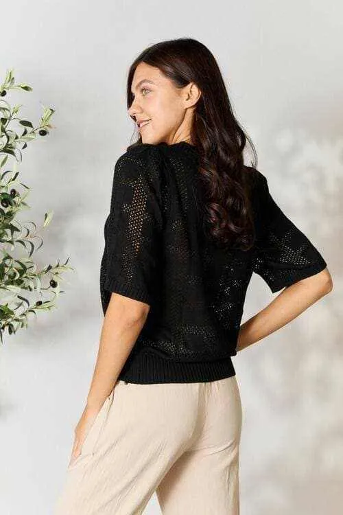 Chic ribbed knit top - round neck, versatile style
