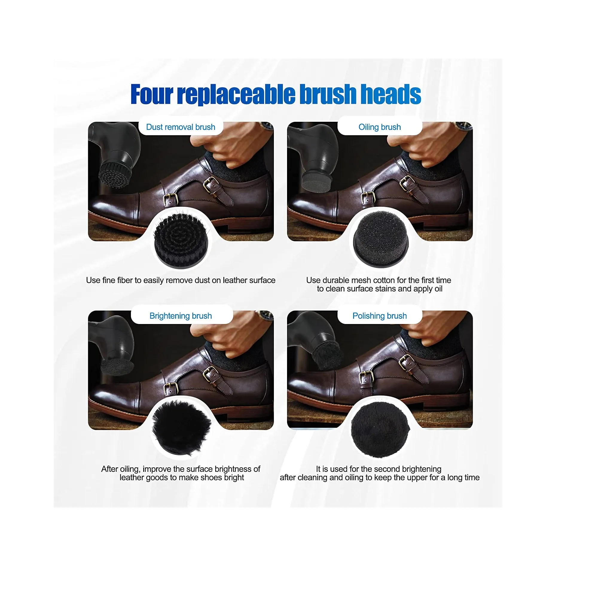 Electric Shoe Polisher Kit Handheld Versatile Low Noise Shoe Polisher Brush