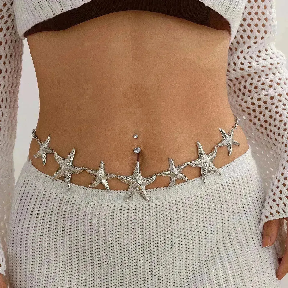 European And American Ocean Vacation Style Starfish Waist Chain Summer  Beach Chain for Women