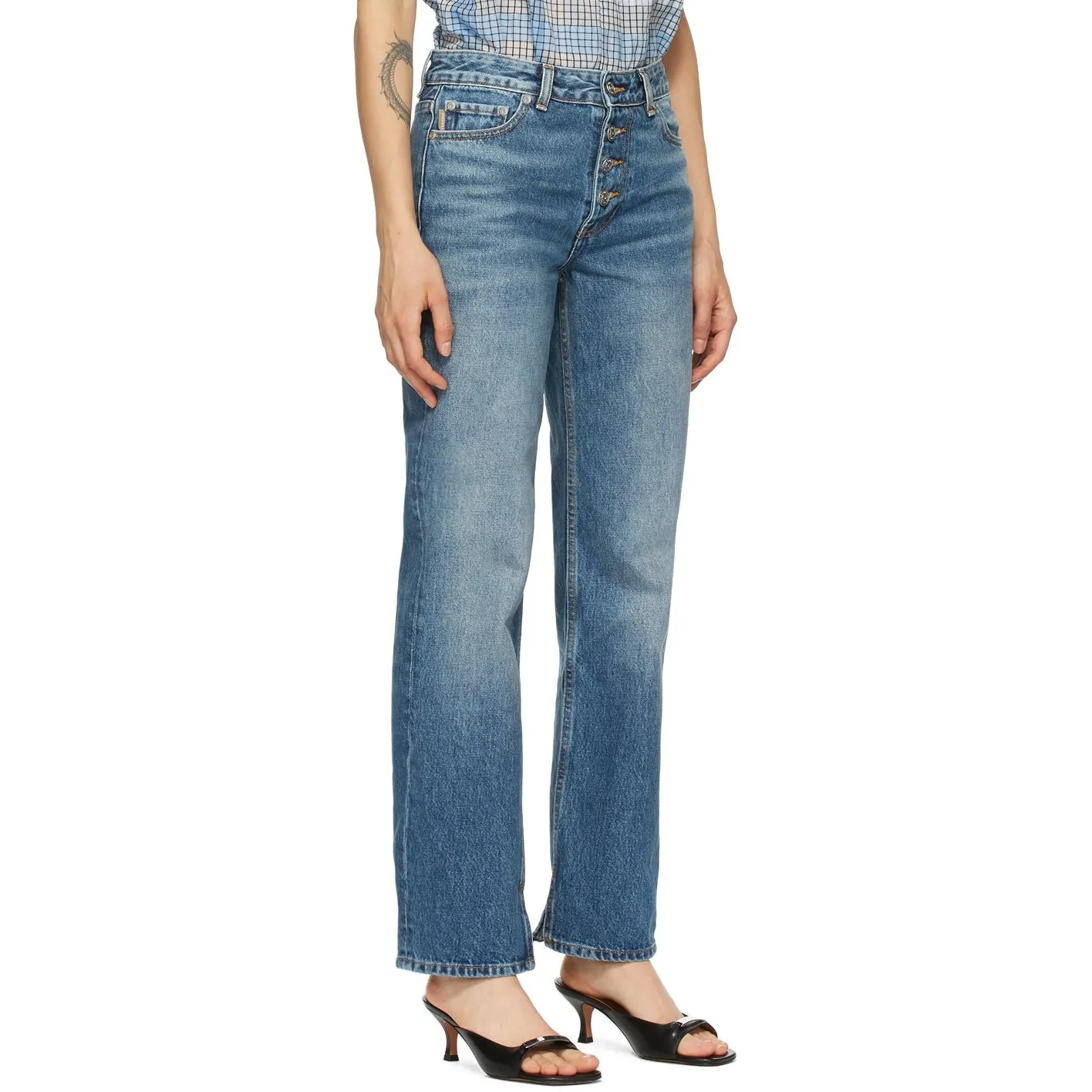GANNI Blue Mid-Waist Relaxed Jeans