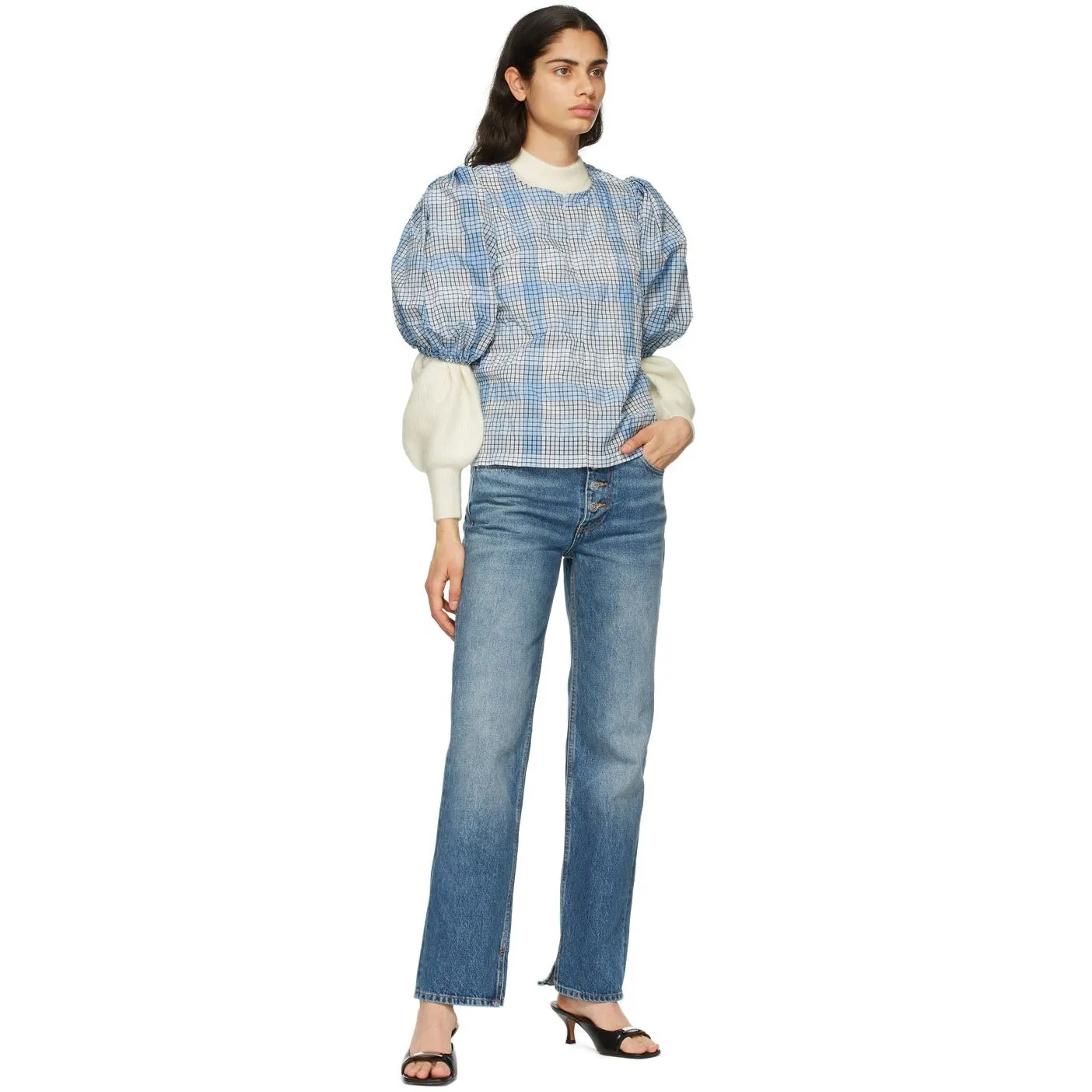 GANNI Blue Mid-Waist Relaxed Jeans