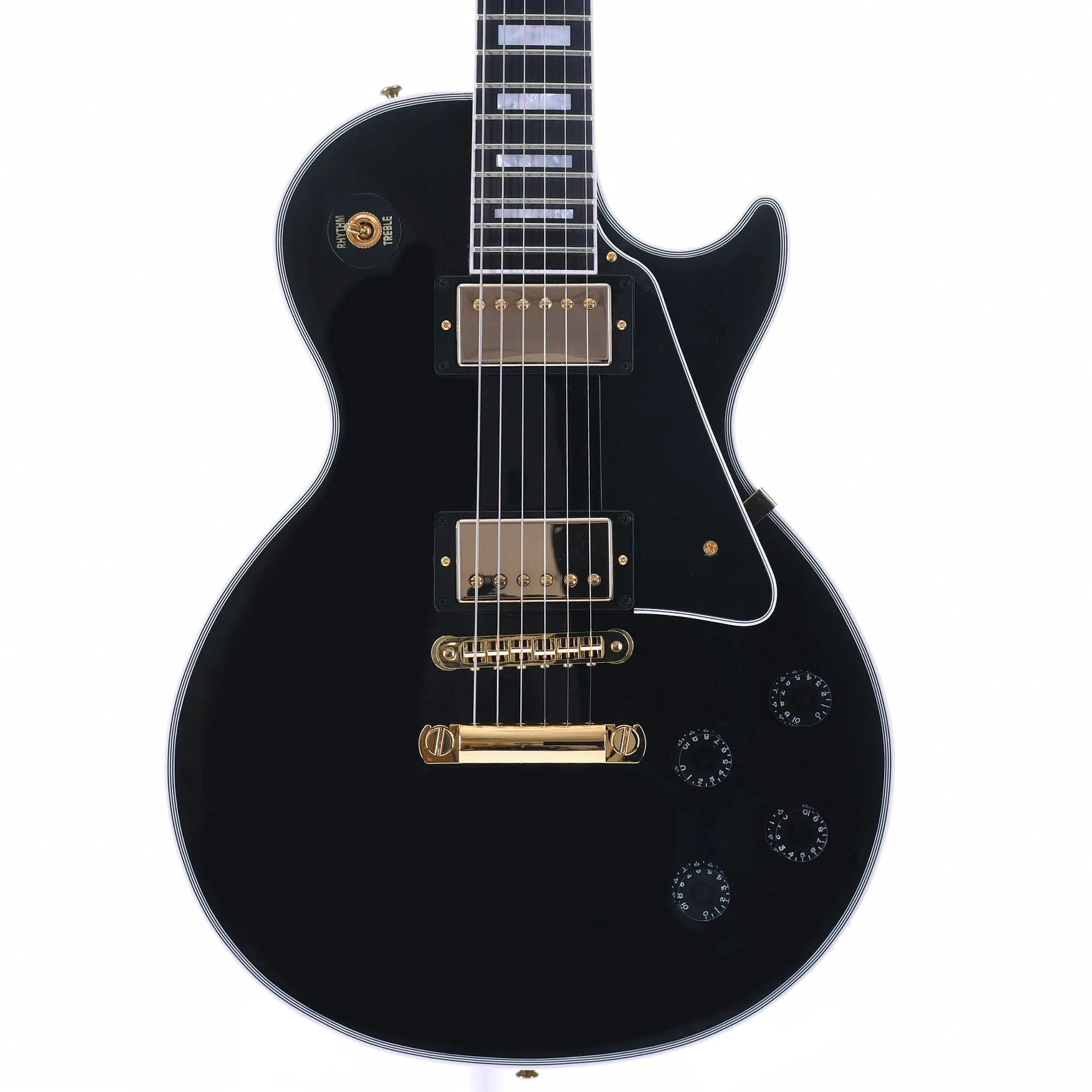 Gibson Custom Les Paul Electric Guitar, Ebony Fingerboard, Ebony Gloss Finish