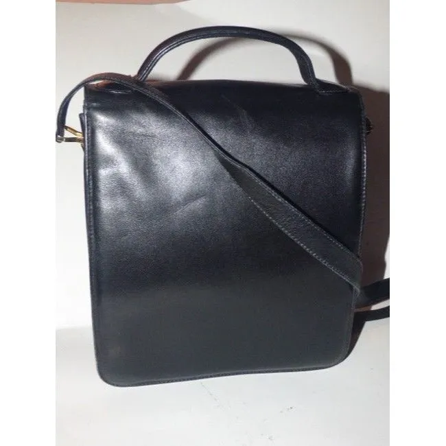 Gucci Padlock Bag Two Way Top Handle With Strap Black Leather Satchel