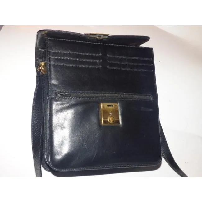 Gucci Padlock Bag Two Way Top Handle With Strap Black Leather Satchel