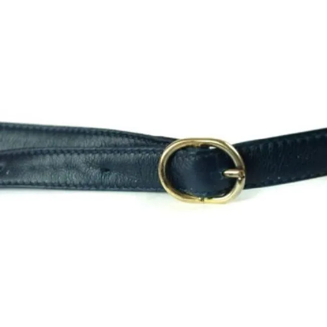 Gucci Vintage Navy Blue Leather With Grayish Lavender Trim Shoulder Bag