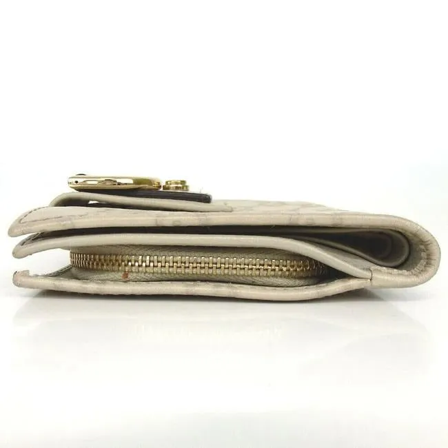 Gucci White G Print Abbey D Ring Wallet