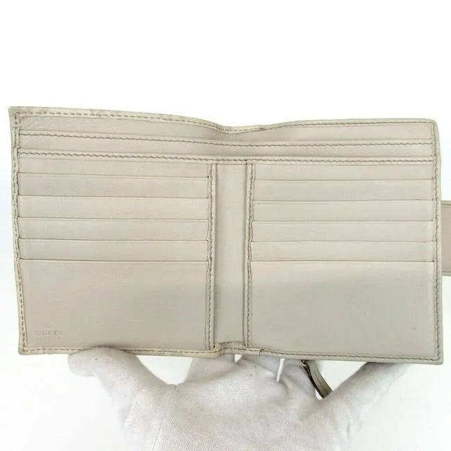 Gucci White G Print Abbey D Ring Wallet