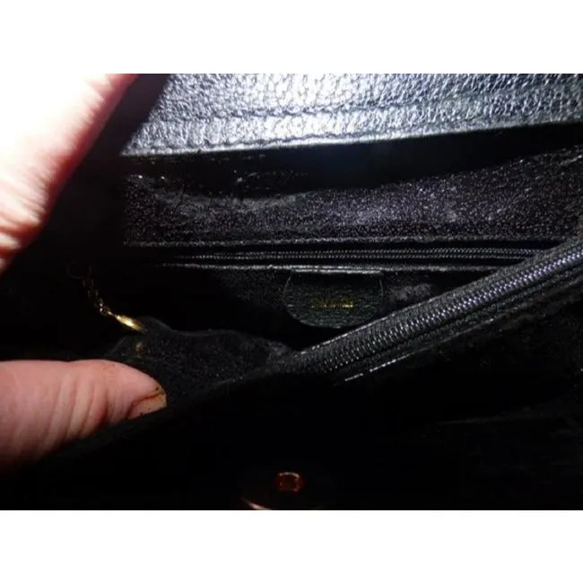 Gucci Xl Two Way Black Suedebamboo Handles Leather And Satchel