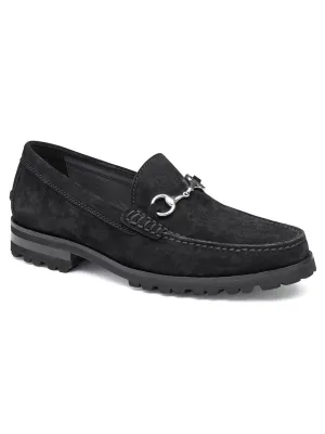 J & M Collection Baldwin Lug Bit in Black English Suede