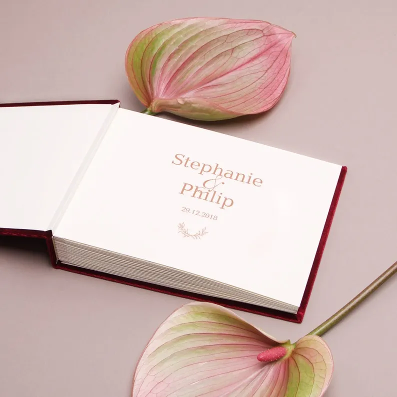 Marsala Velour   Real Gold | Guest Book