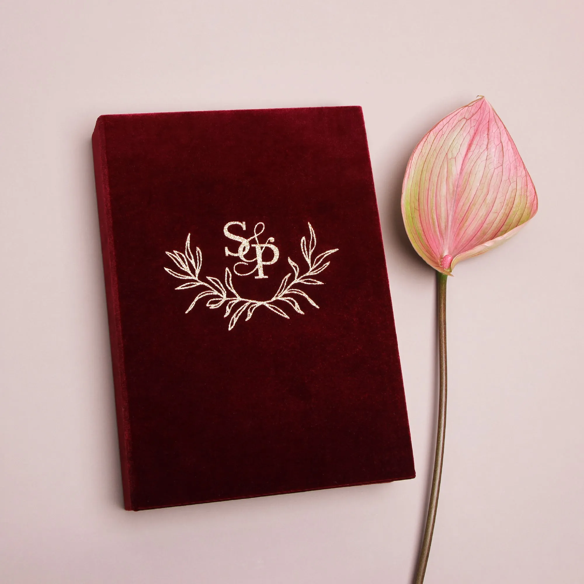 Marsala Velour   Real Gold | Guest Book