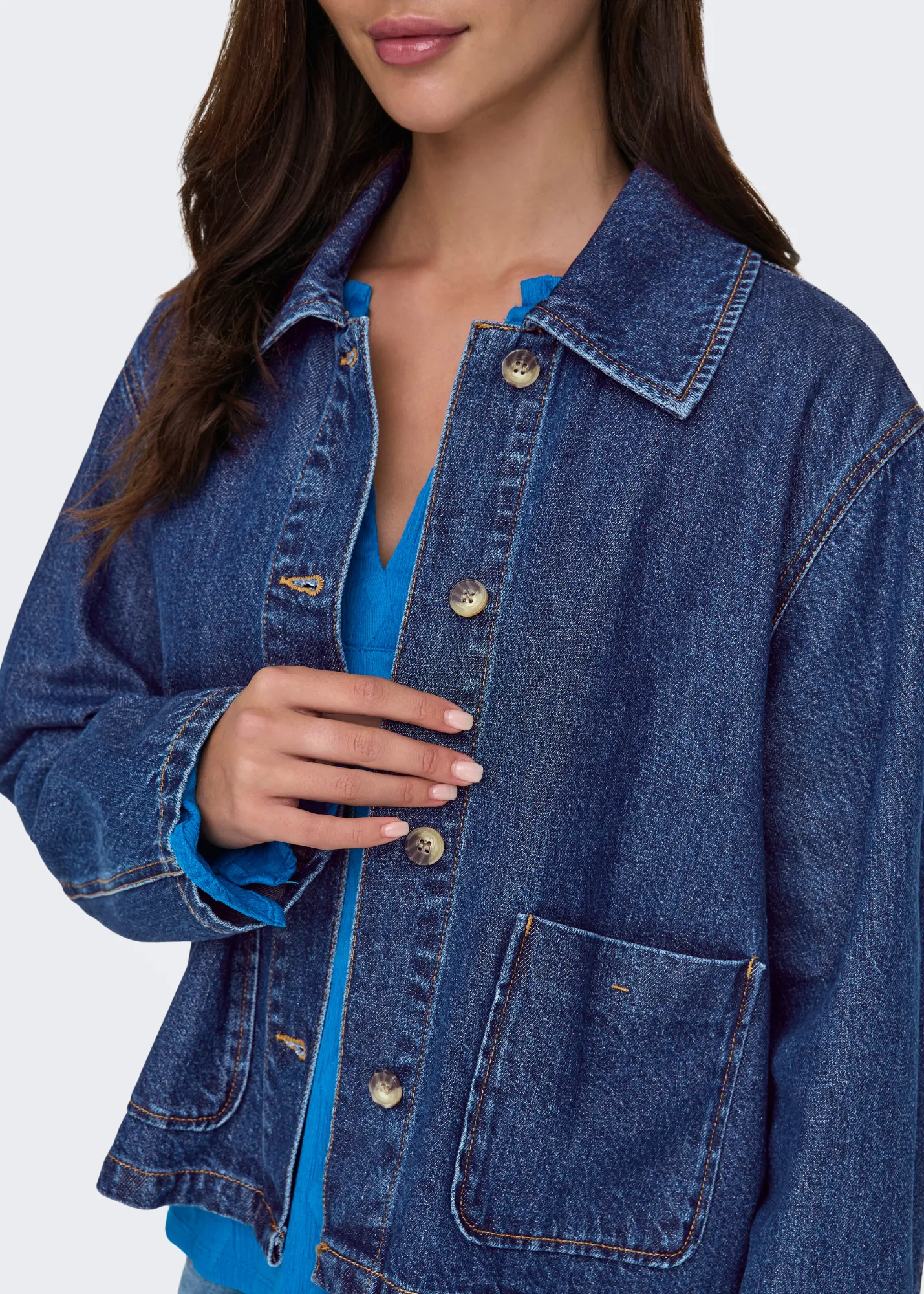 Only - Button Up Blue Denim Jacket