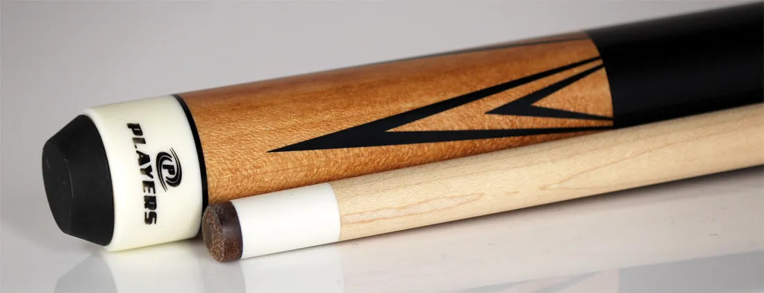 Players Classic Series Natural Stained Maple 4 Point Graphic Pool Cue  - C802
