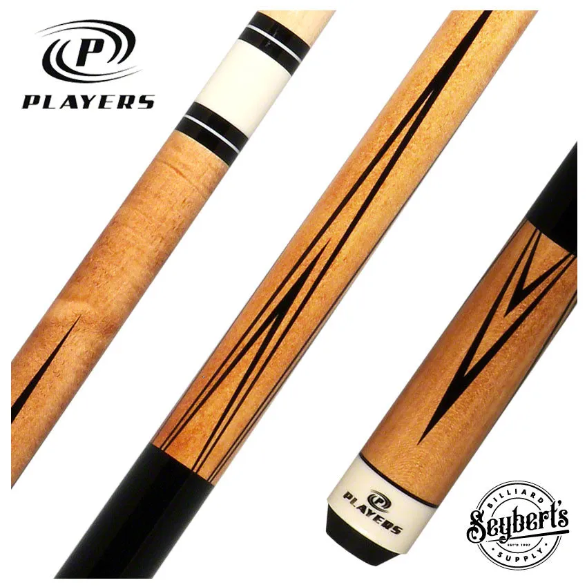 Players Classic Series Natural Stained Maple 4 Point Graphic Pool Cue  - C802