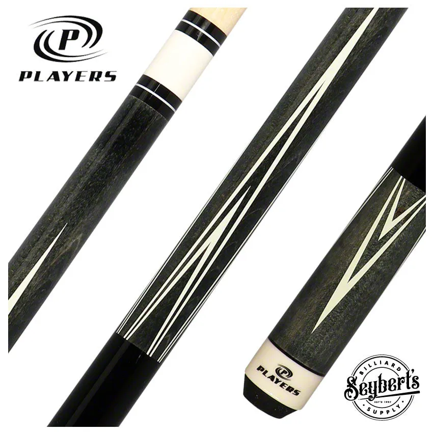Players Classic Series Smoke Gray Stained Maple 4 Point Graphic Pool Cue - C803