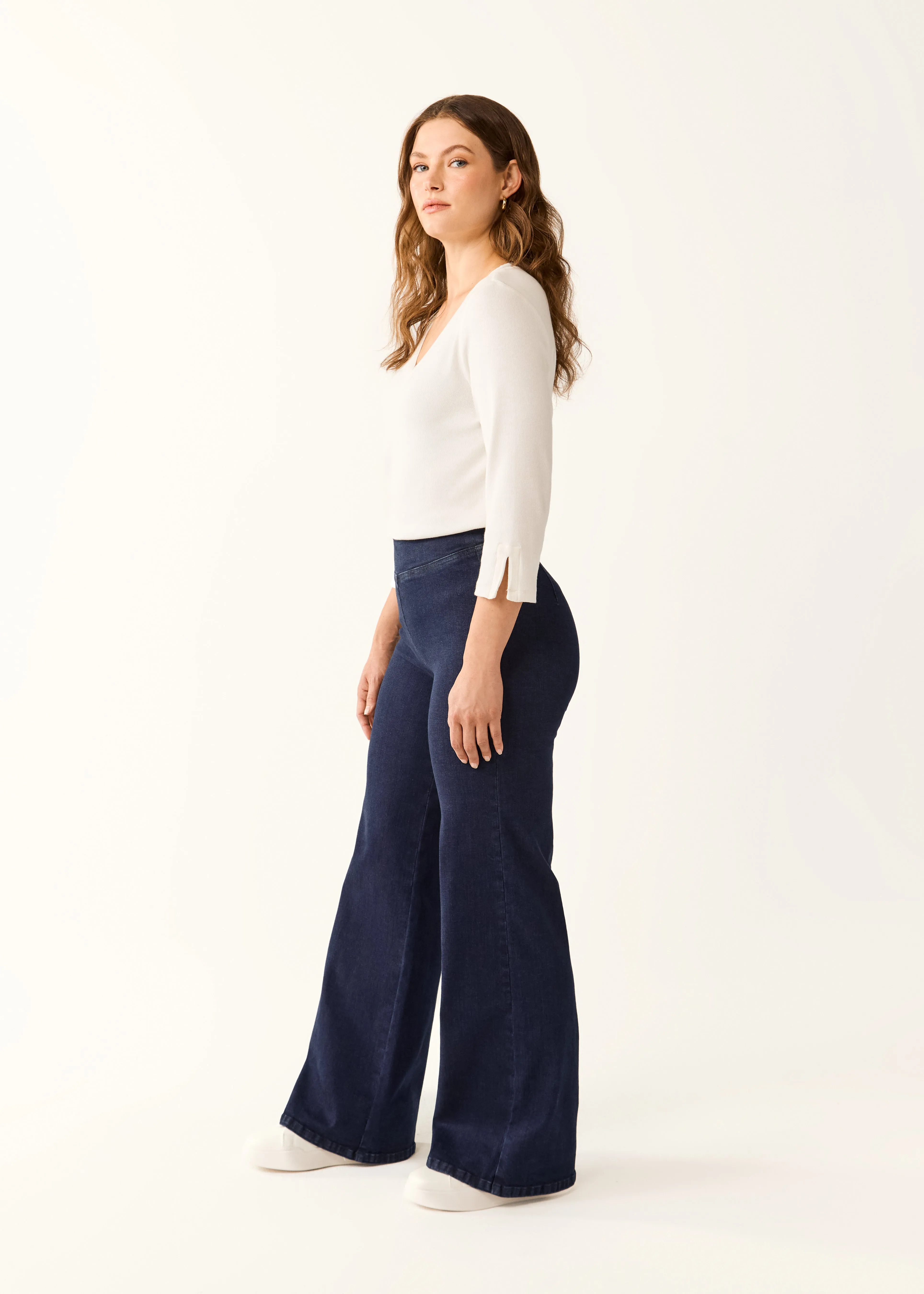 Pull-On Wide Leg Denim