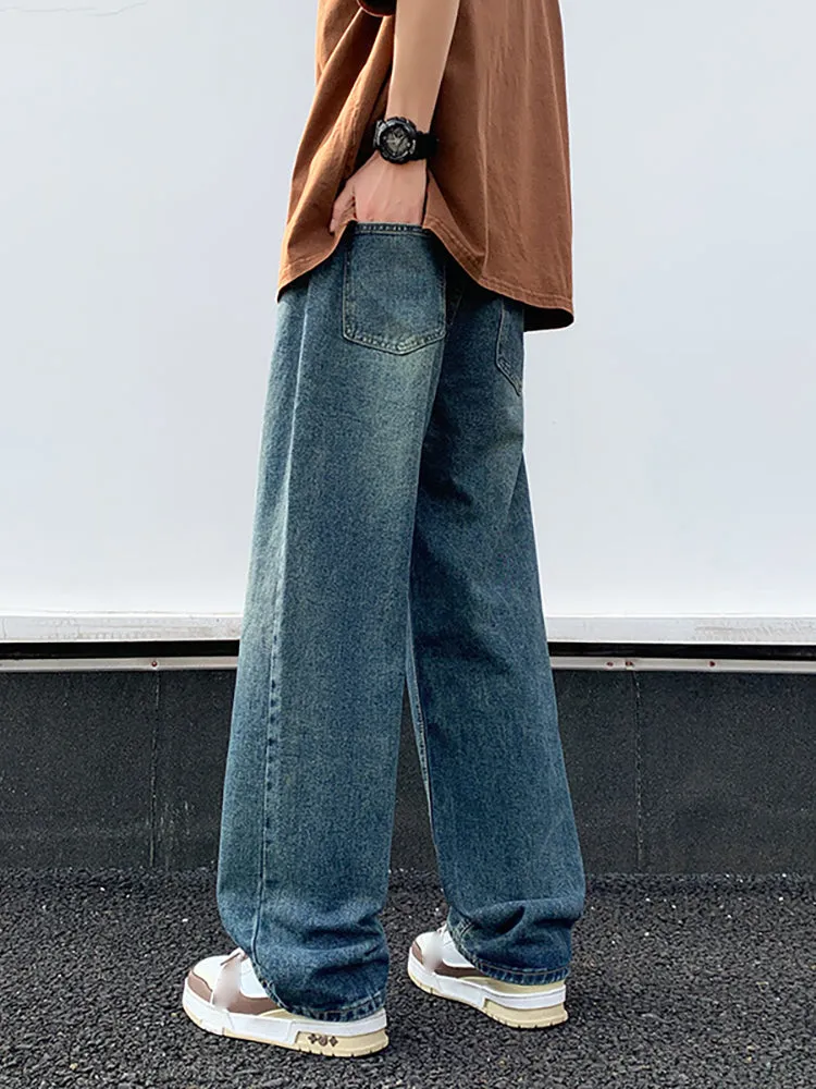 Retro Washed Solid Color Jeans
