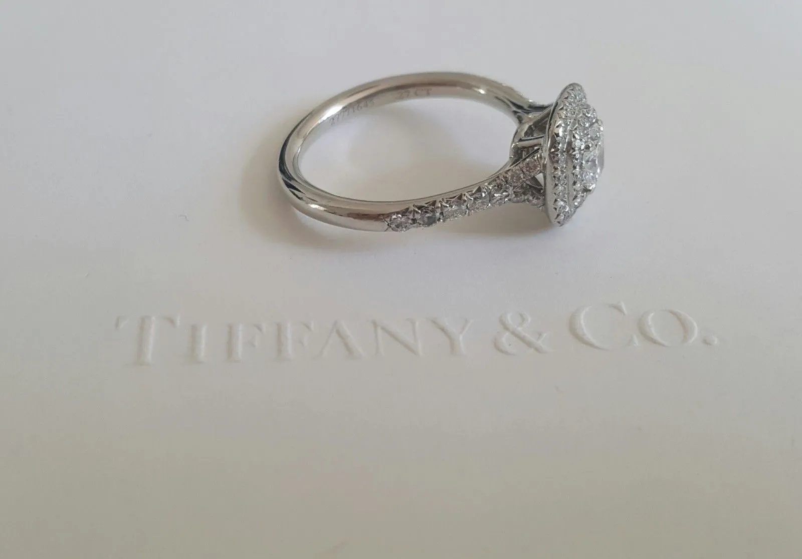Tiffany & Co. E/VVS2 0.55tcw Cushion Cut Soleste Engagement Ring