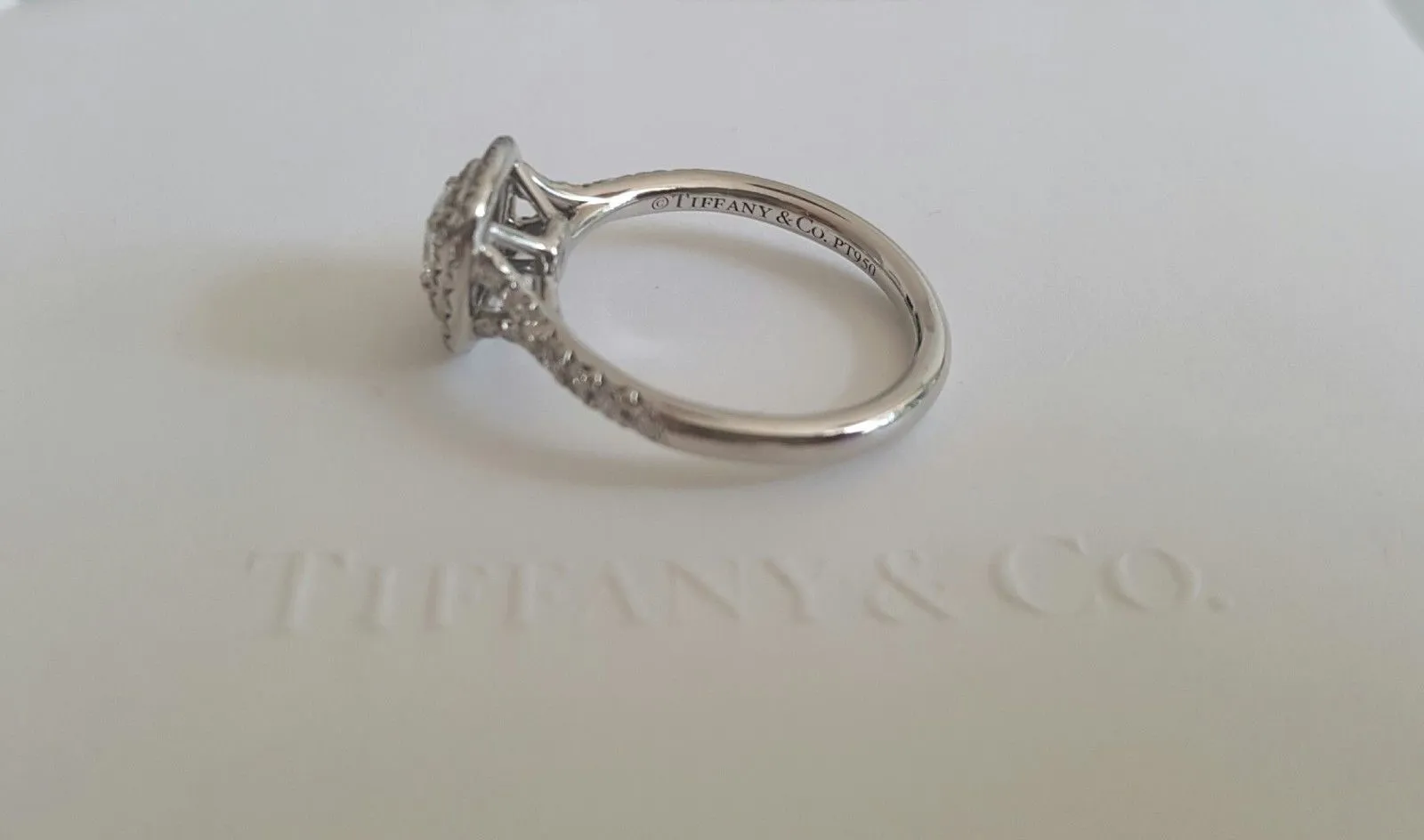 Tiffany & Co. E/VVS2 0.55tcw Cushion Cut Soleste Engagement Ring