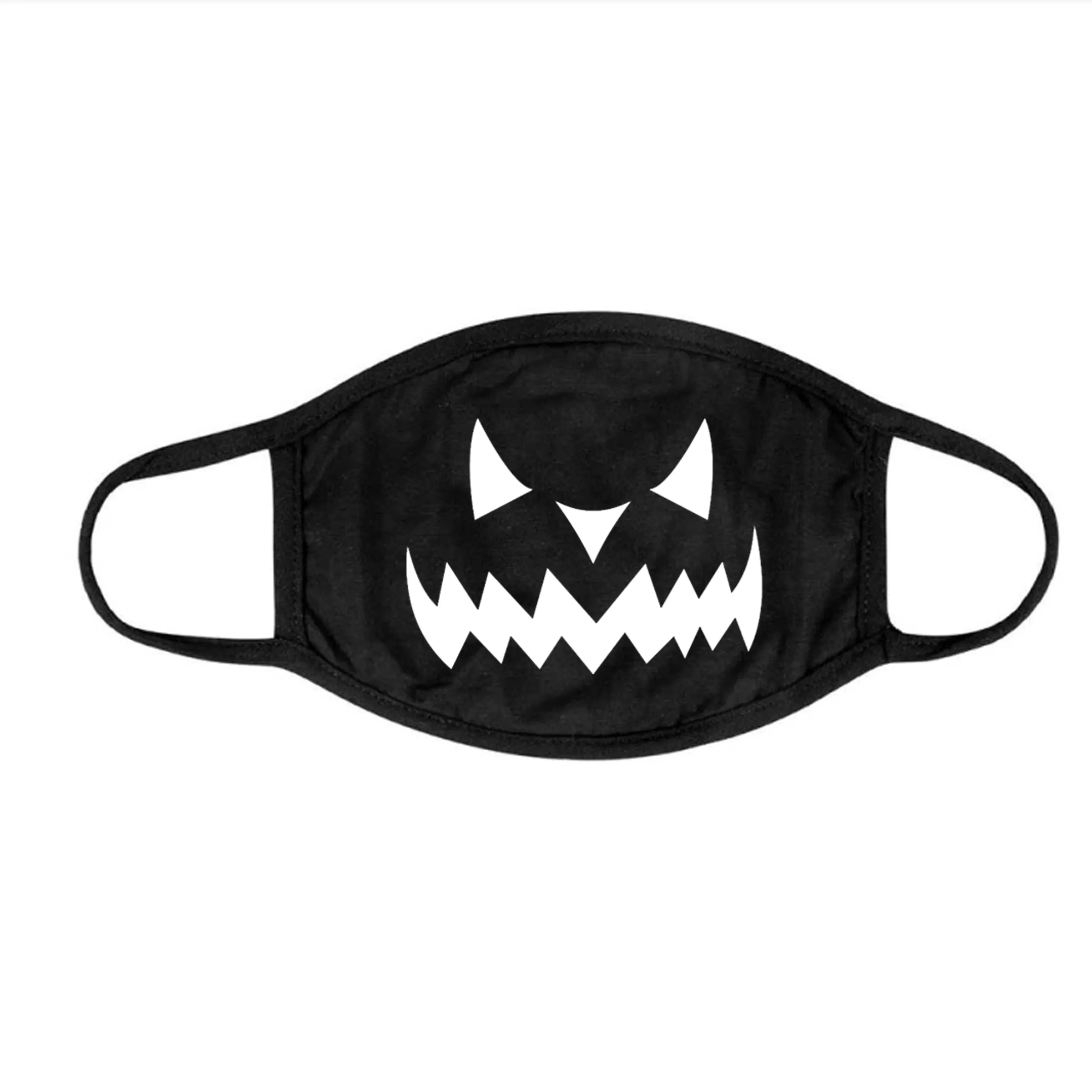 Two Layer Cotton Glitter Jack O Lantern Face Mask