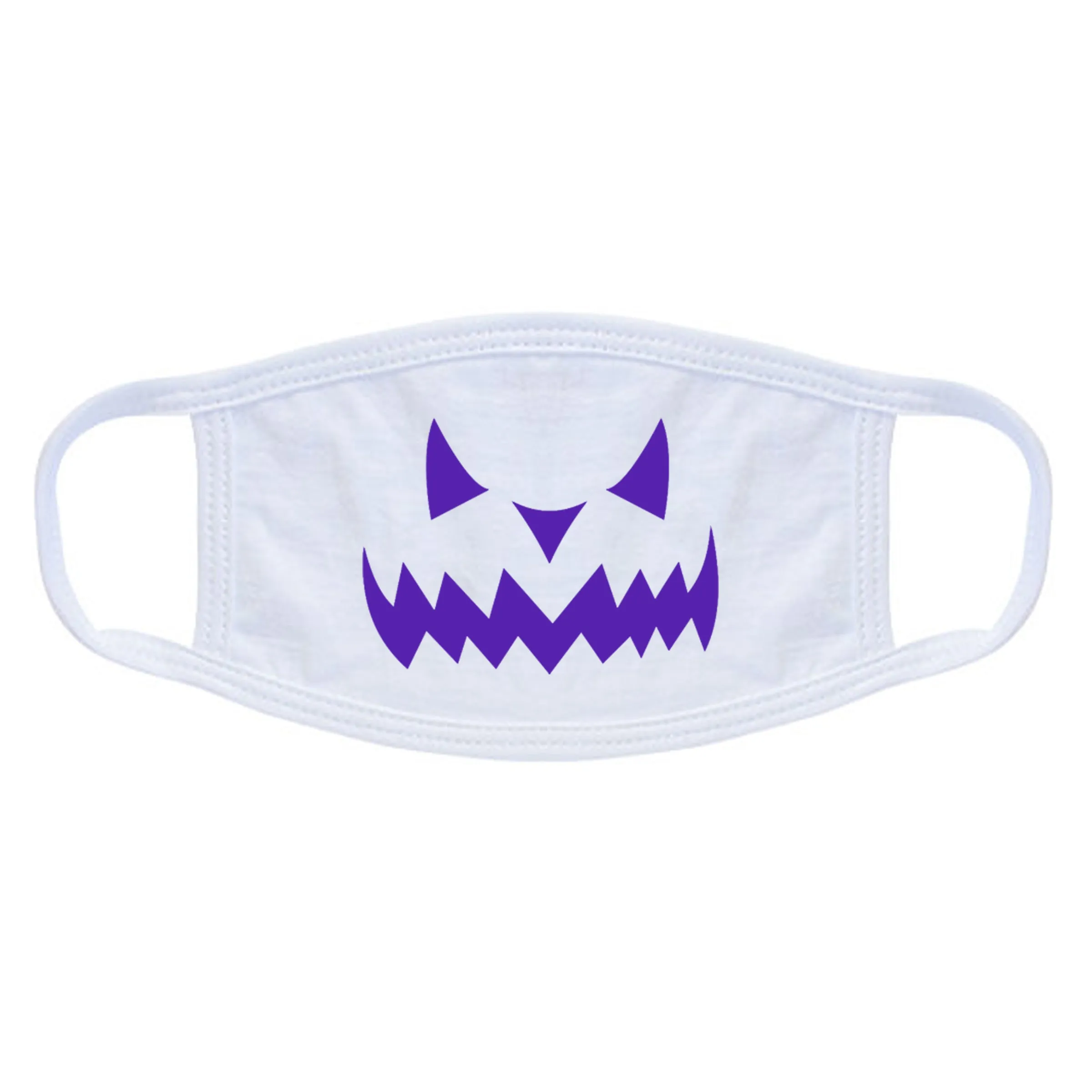 Two Layer Cotton Glitter Jack O Lantern Face Mask