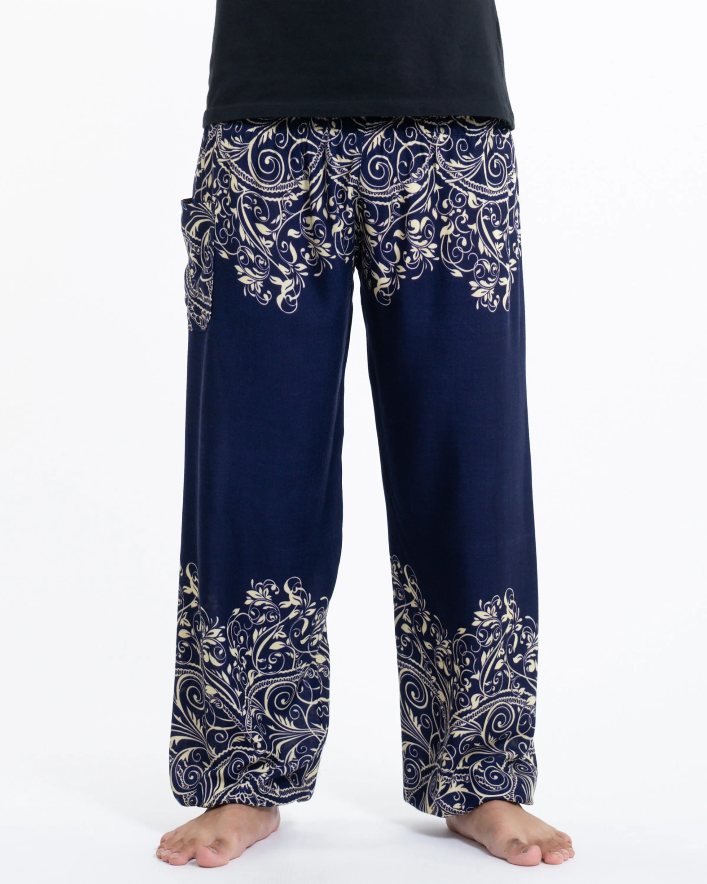 Unisex Vines Harem Pants in Blue