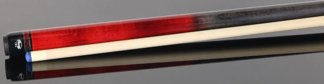 Viking Ultimate Pool USA Range Series Crimson and Smoke Faded Stain Wrapless Pool Cue