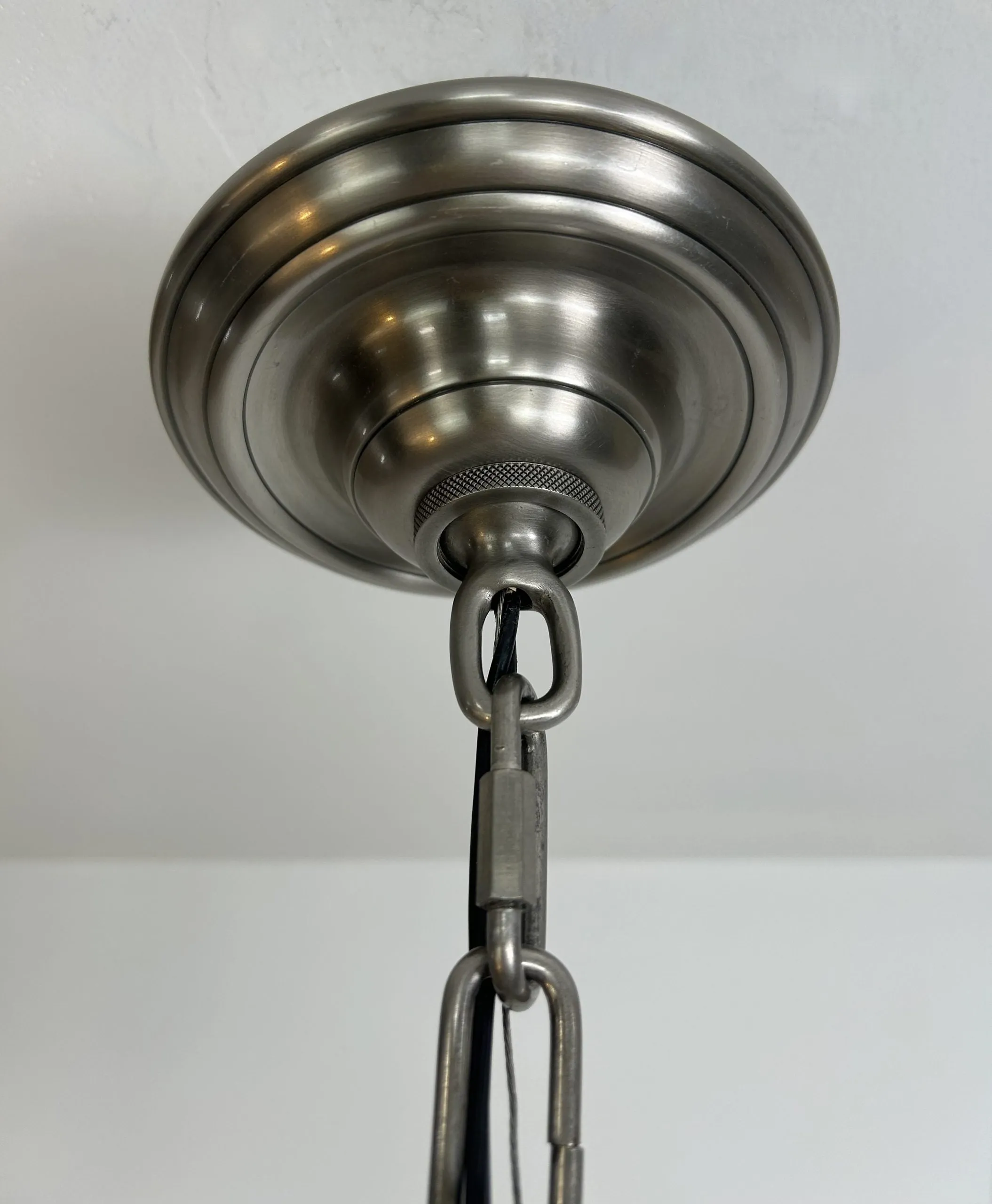Visual Comfort Chandelier Hanging Light, Brushed Nickel, 6 Candlesticks